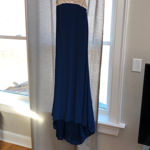 Blue and jeweled prom dress - Picture 2 of 7